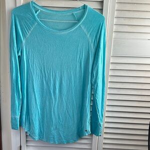 Women's Aqua Long Sleeve Top